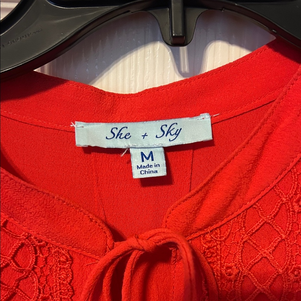 She + Sky Vibrant orange/pink Sleeveless dress - Picture 2 of 4